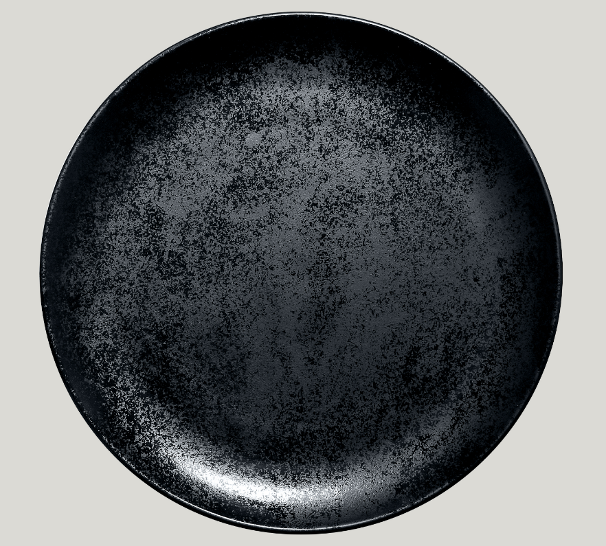 Teller flach coupe, 27cm Porzellan Karbon RAK