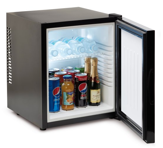 Minibar Getränkekühler 29lt, schwarz 230V, 275W/24h
