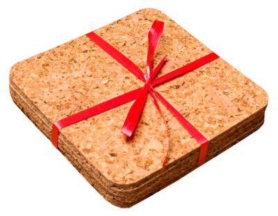 Gläseruntersetzer Kork Porto, 100x100x4mm, Ecken gerundet