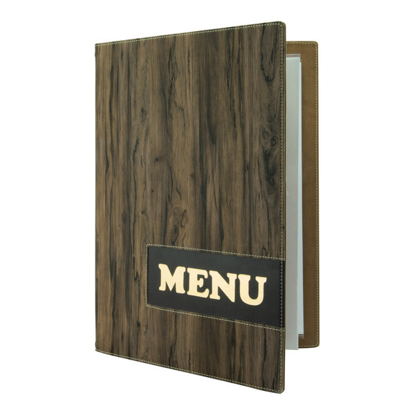 Speisekarte A4 Wood, Holzoptik
