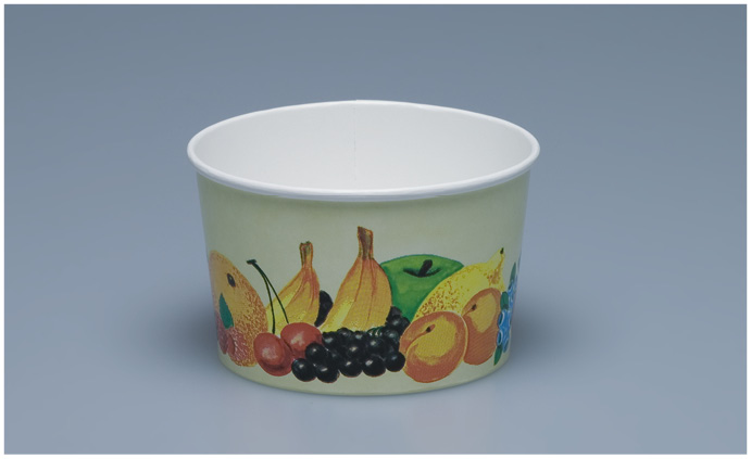 Glacebecher 350ml, ø100mm, Karton, weiss mit Druck !NSV!