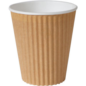 Riffelbecher, Kaffeebecher 3.5dl ''Wellkarton'' braun