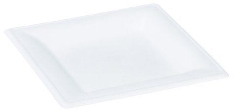 Teller KARO 20x20cm, Zuckerrohrfaser weiss