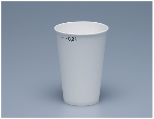 Trinkbecher 2dl, Karton weiss, PE-beschichtet, ø70mm