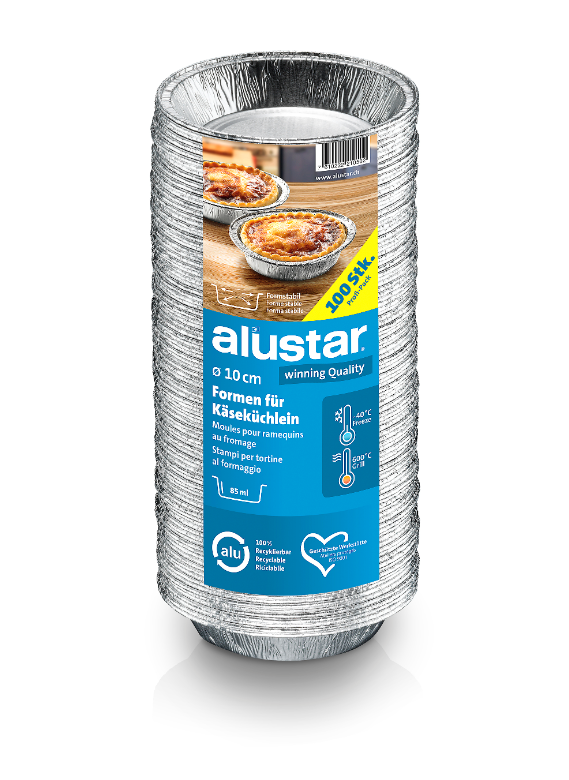 Aluschale für Käseküchlein, ø10cm H1.7cm