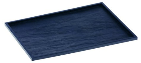 Platte / Tablett "Piedra" schwarz PS, 380x274x10mm