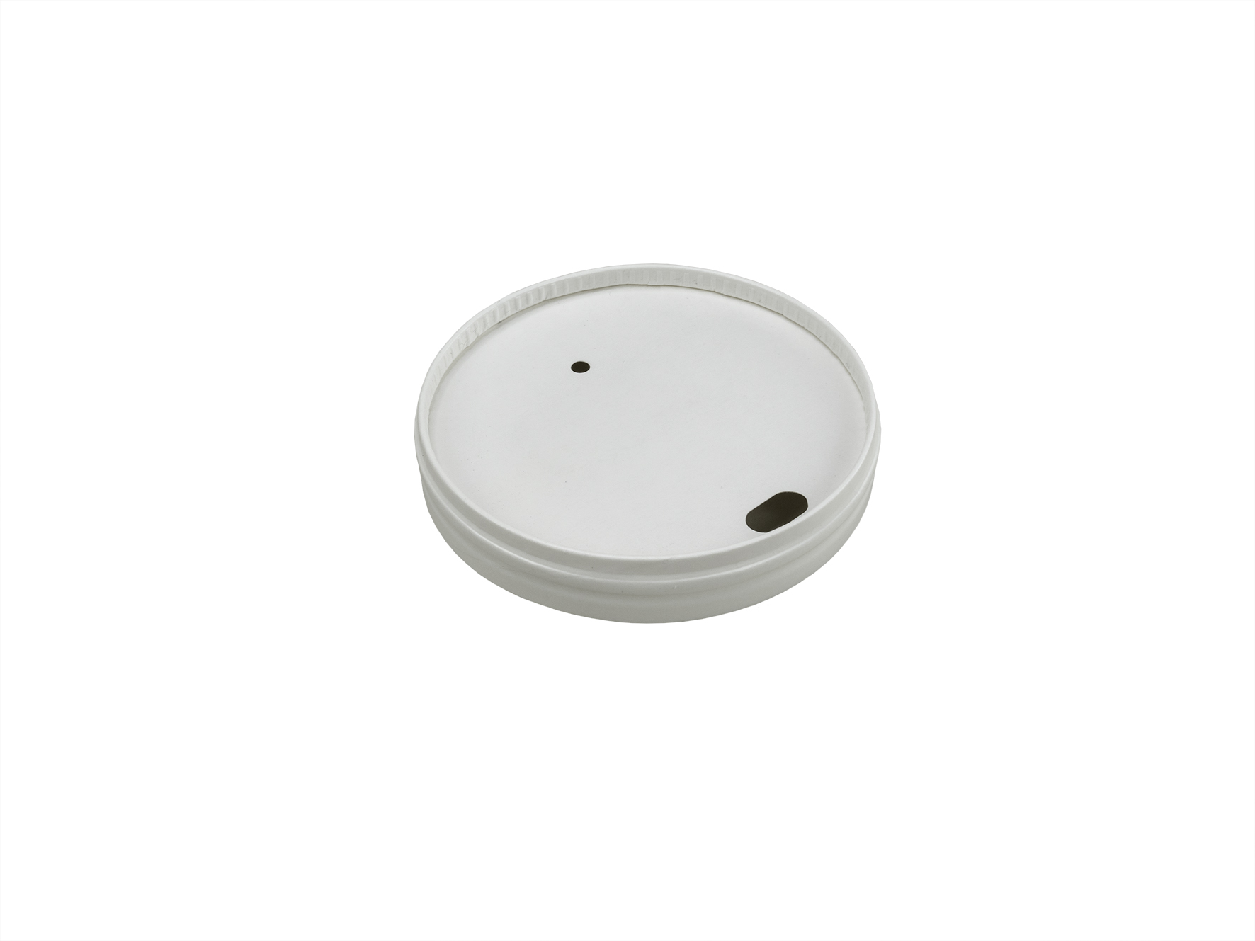 Deckel Coffee-to-Go aus Karton, weiss, mit Trinkloch, ø90mm