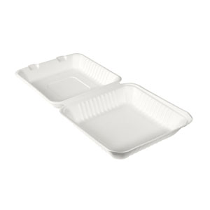 Menübox mit Klappdeckel, Bagasse 1200ml