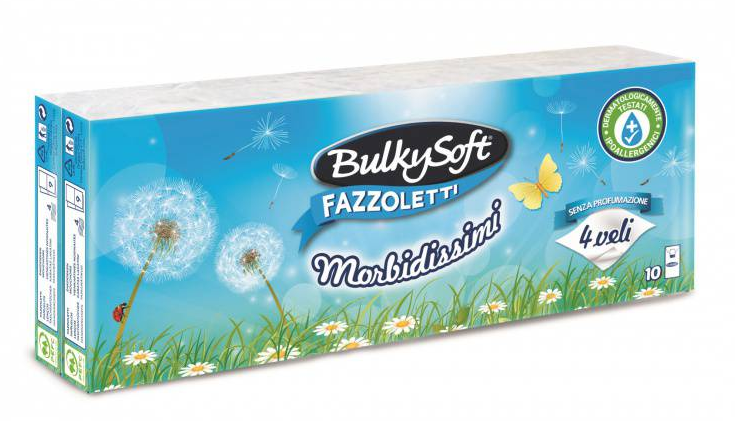 Taschentücher BulkySoft, 4-lg, nasenweich, randgeprägt