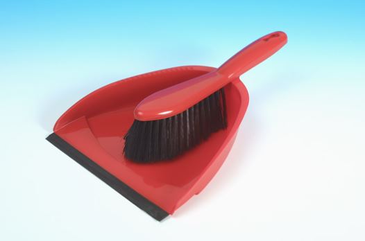 Kehrgarnitur leicht, Besen+Schaufel Kunststoff rot