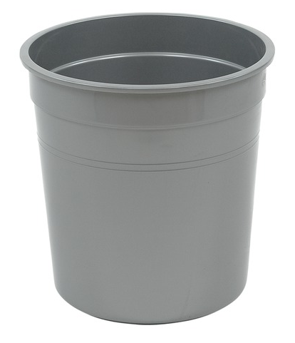 Papierkorb aluminiumgrau, PE, ø365mm, H380mm
