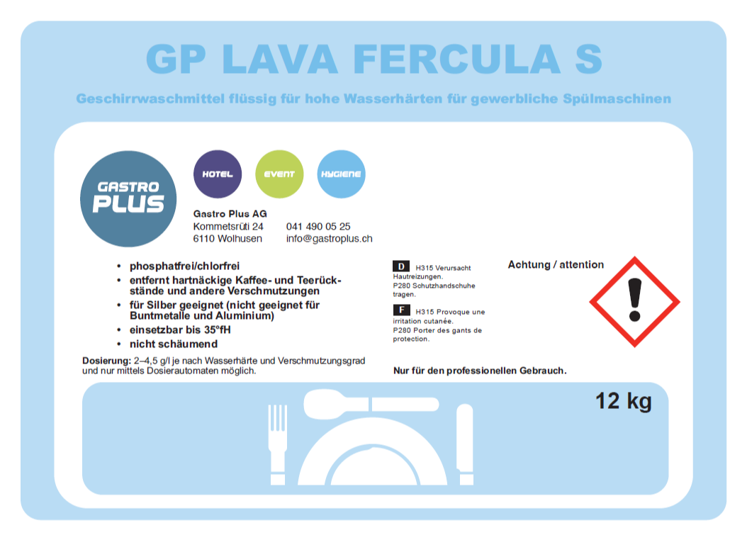 GP Lava Fercula Geschirrwaschmittel flüssig 12kg
