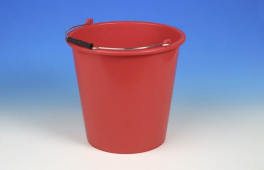 Kunststoffeimer 12lt rot, robuste Ausführung