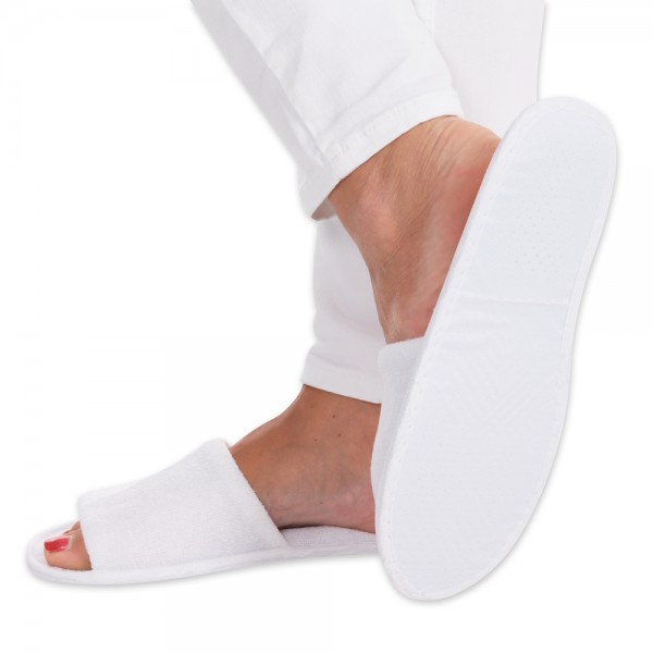 Slipper 'Safety' offen weiss 29.5cm, Baumwolle/Pol