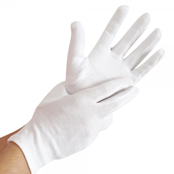 Baumwollhandschuhe ''Doppel'' M, weiss 100% Baumwoll