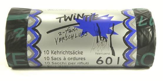 Kehrichtsäcke knotbar 60lt LD schwarz, OKS