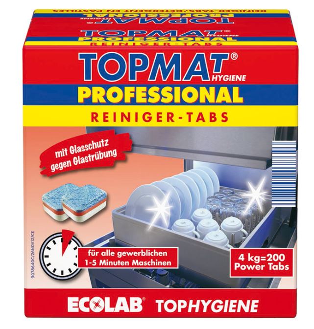 TOPMAT Reinigungs-Tabs Geschirrspülmittel ECOLAB, 200 Stk