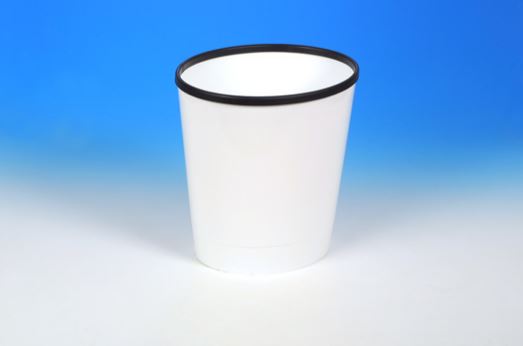 Papierkorb oval weiss 29x24x30cm