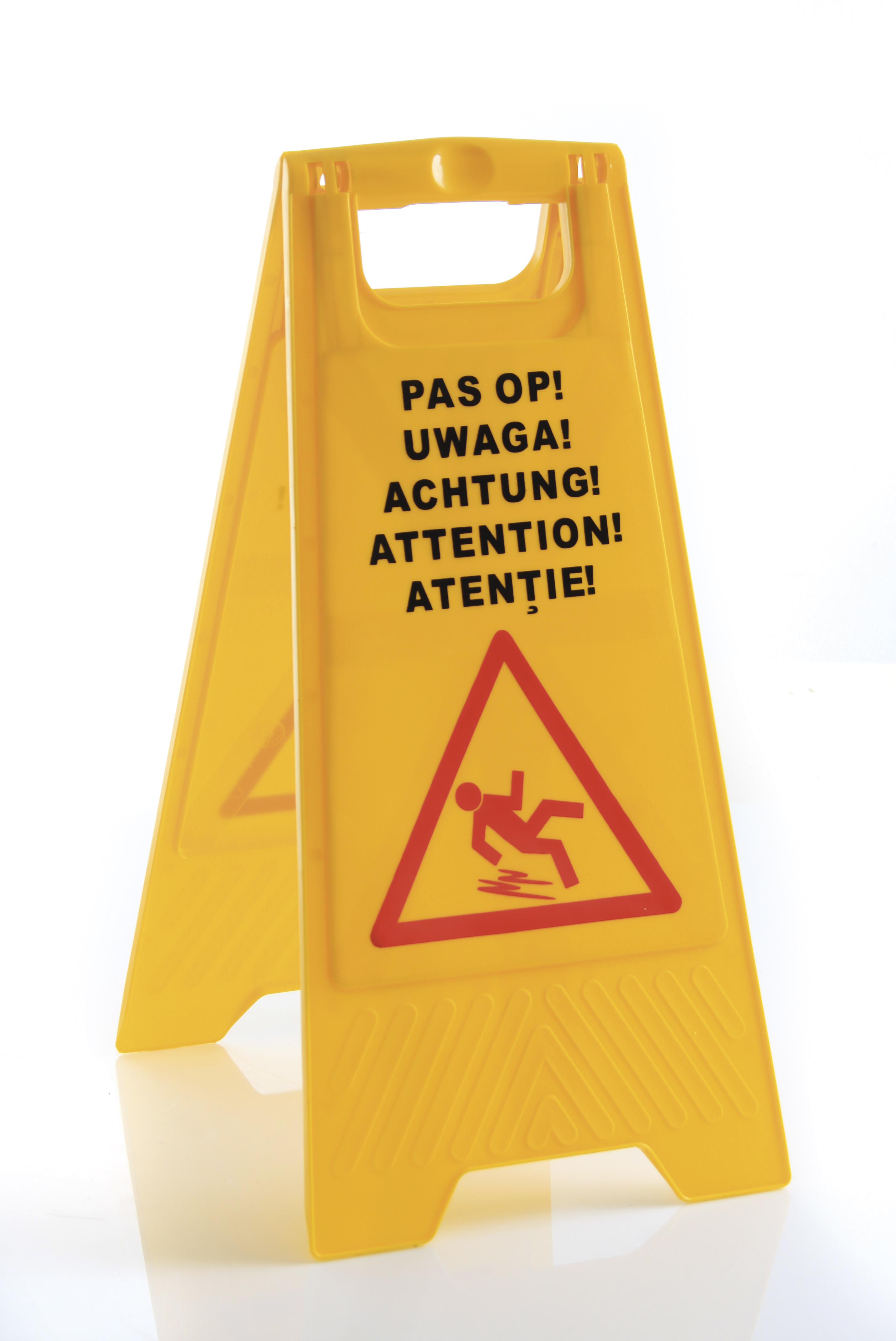 Warnschild Rutschgefahr, 300x460xH615mm