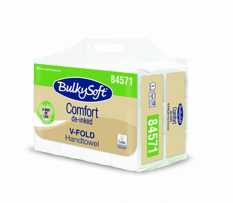 Papierhandtücher BulkySoft Comfort, V-Falz, 2-lg, Recycling de-inked