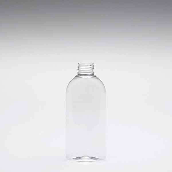 Flasche leer rund, 150ml, PET, glasklar transparent