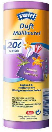 Duft-Müllbeutel mit Zugband Lavendel-Vanille, 20lt !NSV!