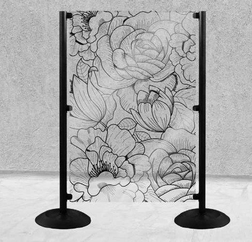 PVC Schutz- Pannel Flower zur Tischtrennung