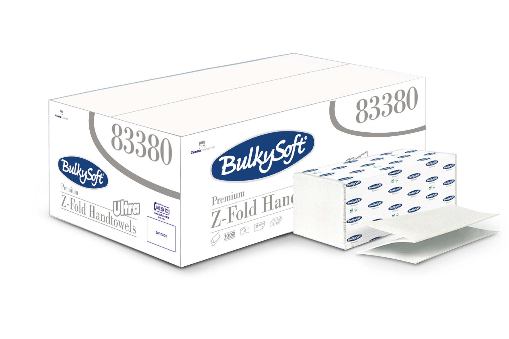 Papierhandtücher BulkySoft Z-Ultra, Z-Falz, 2-lg