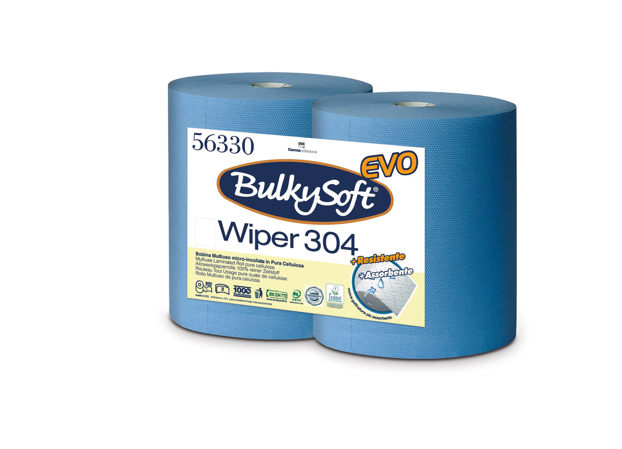 Maxi-Reinigungsrolle BulkySoft 'Blue Power', 2-lg, 304lfm