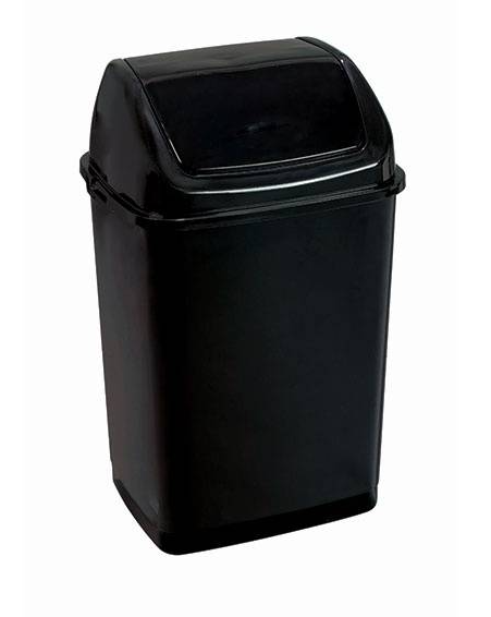 Abfalleimer Essentia"35lt mit Schenkdeckel schwarz