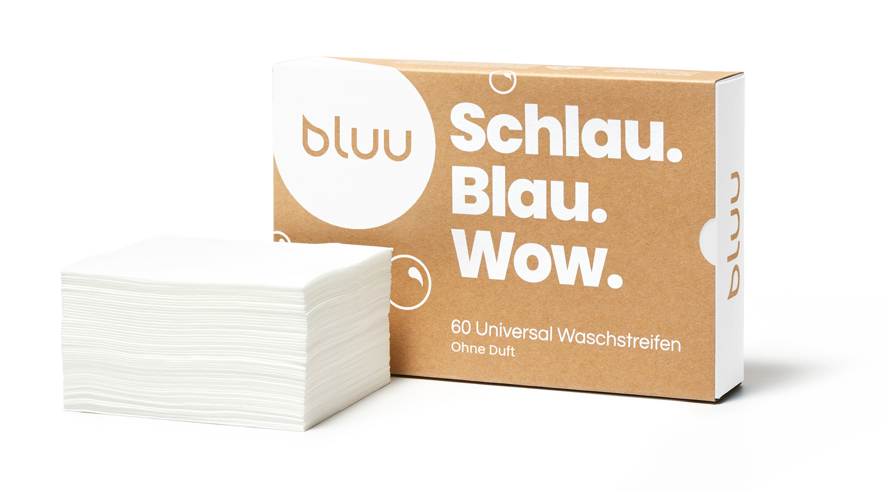 Bluuwash Waschstreifen "ohne Duft", ultrakonzentriertes Vollwaschmittel