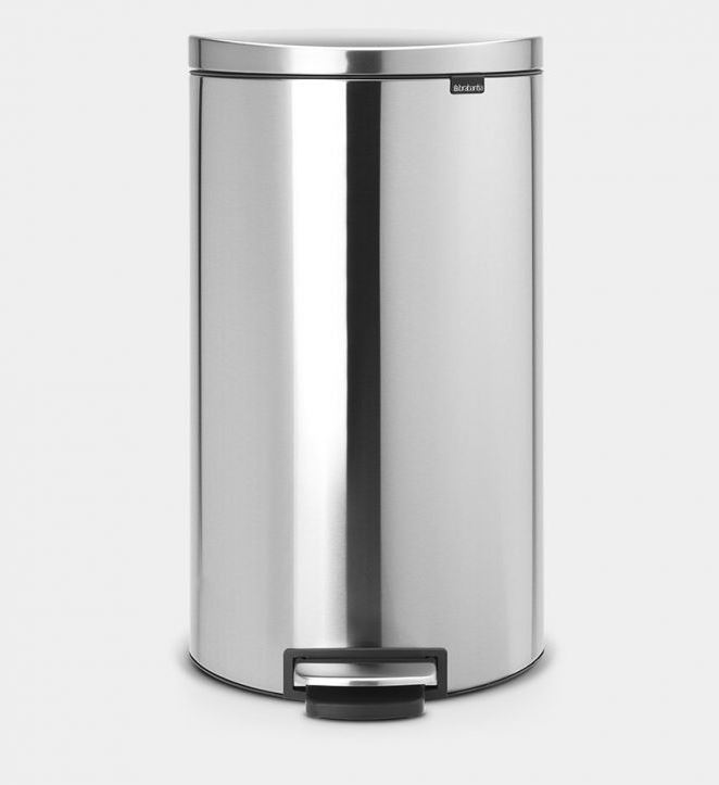 Treteimer 30lt, FlatBack Brabantia steel matt Fingerprint Proof