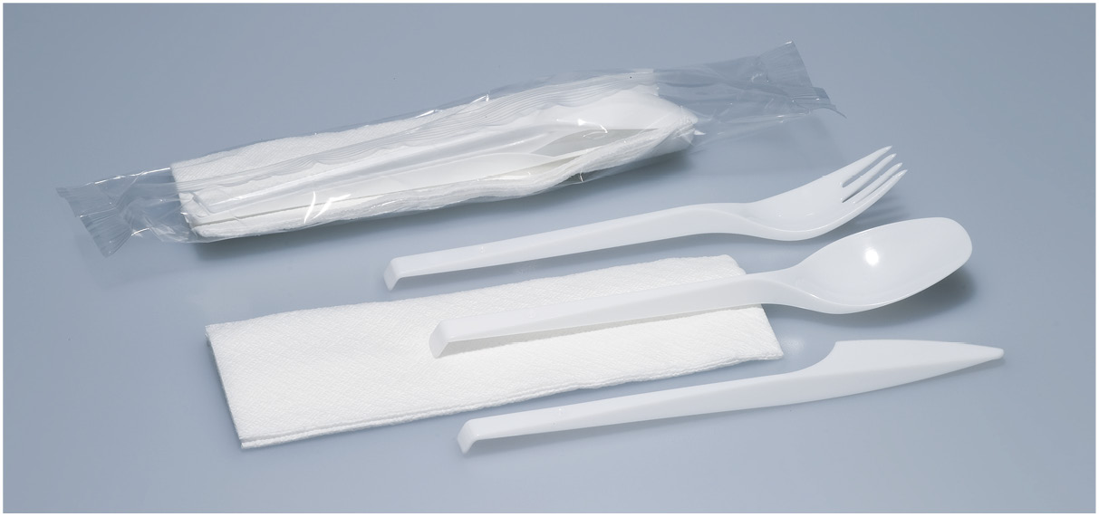 Besteck-Set 4-teilig weiss PS !NSV!