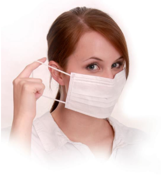 Mundschutz / Masken weiss mit Gummibändern Typ II, 3-lagig !NSV!