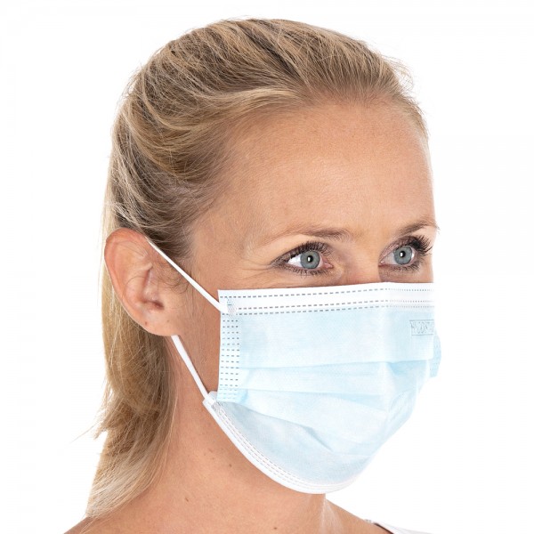 Mundschutz / Masken blau mit Gummibändern Typ II, 3-lagig !NSV!