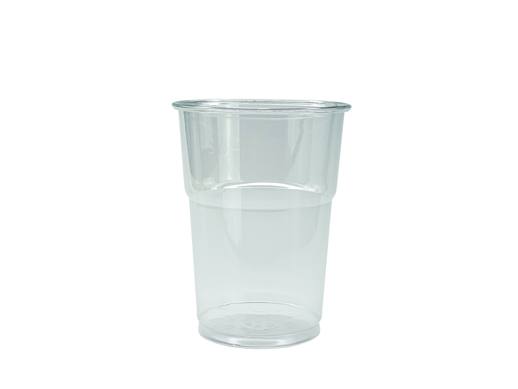 Trinkbecher mit Schaumrand 4dl glasklar, geeicht RPET, &#248;95mm