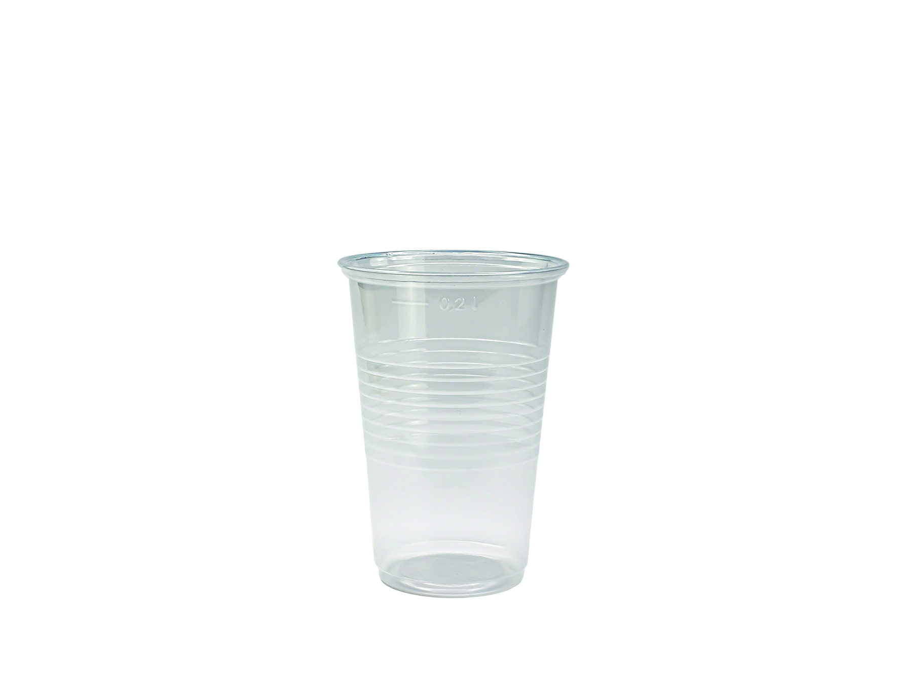 Trinkbecher 2dl transparent PP geeicht, tiefgezogen