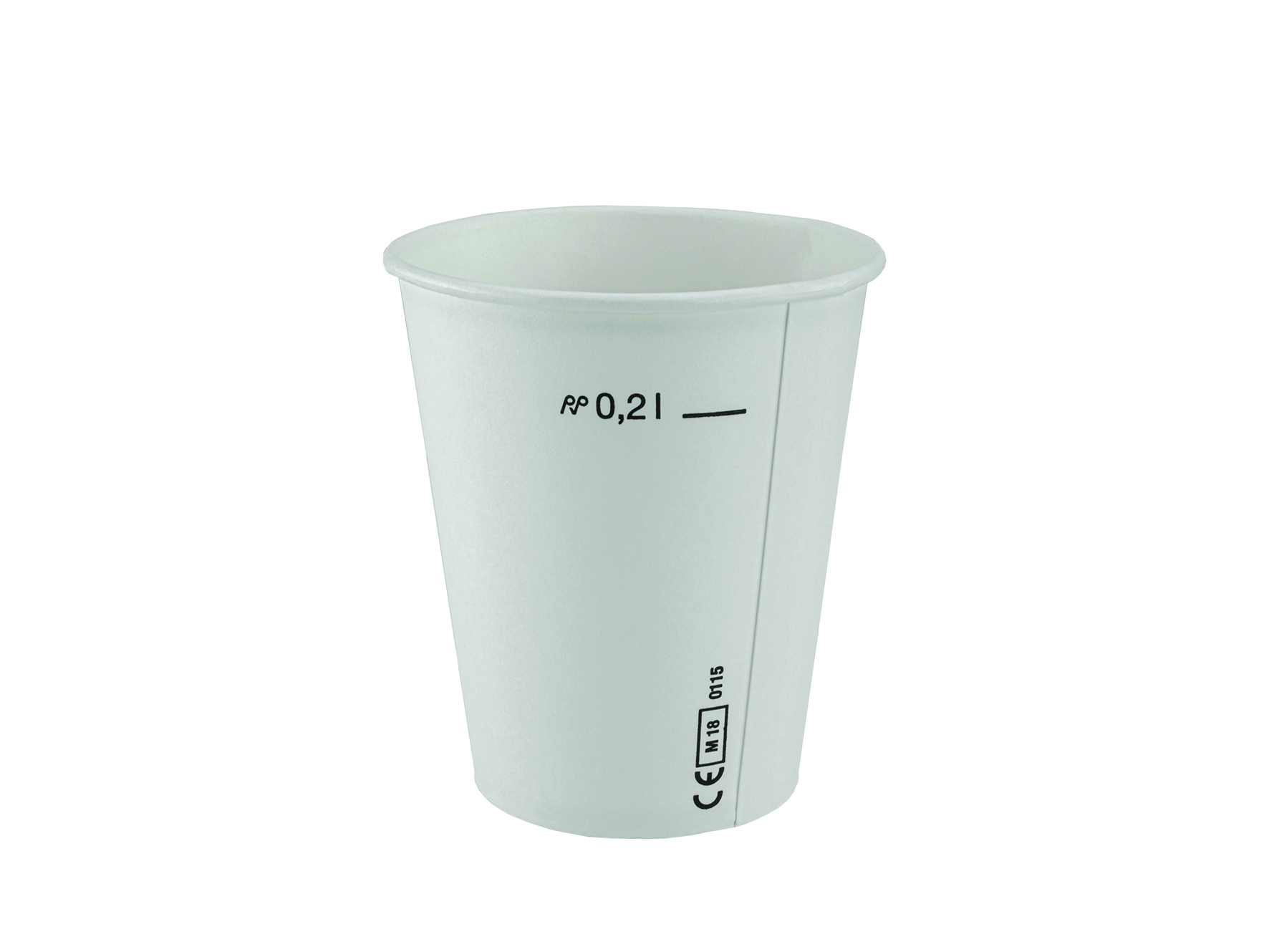 Kaffeebecher 2dl Karton neutral weiss, PLA, &#248;80mm