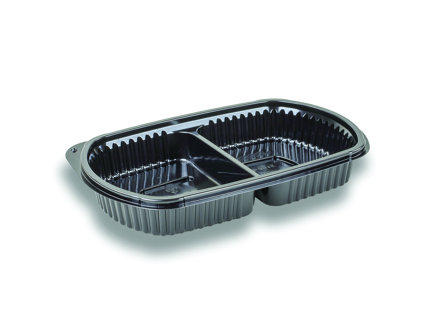 Menuschale 650gr schwarz PP, 240x155x40mm, 2-teilig