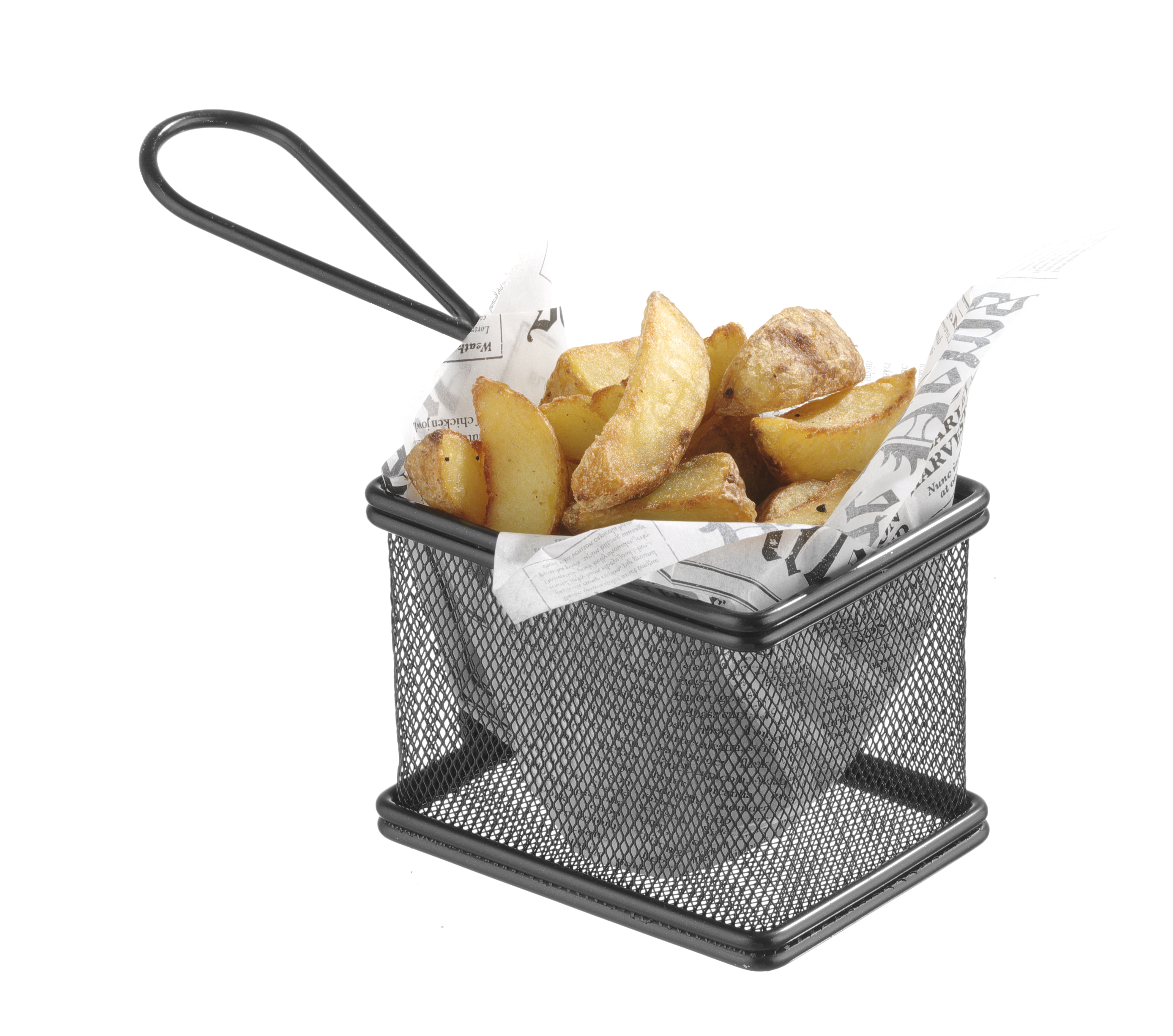 Miniatur-Frittierkorb, mattschwarz beschichtet