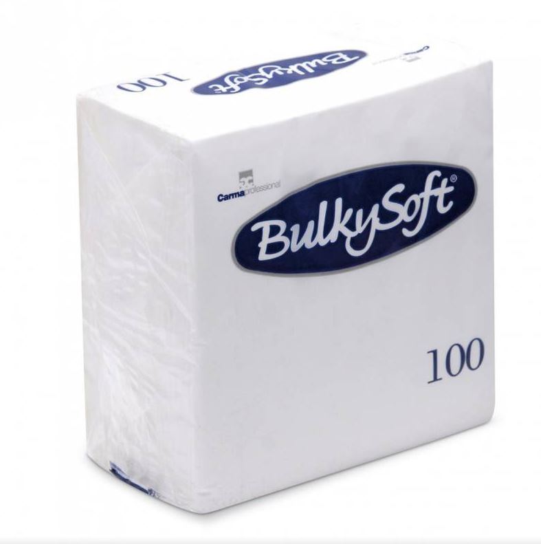 Servietten Dinner BulkySoft, 1/4-Falz, 3-lg, weiss