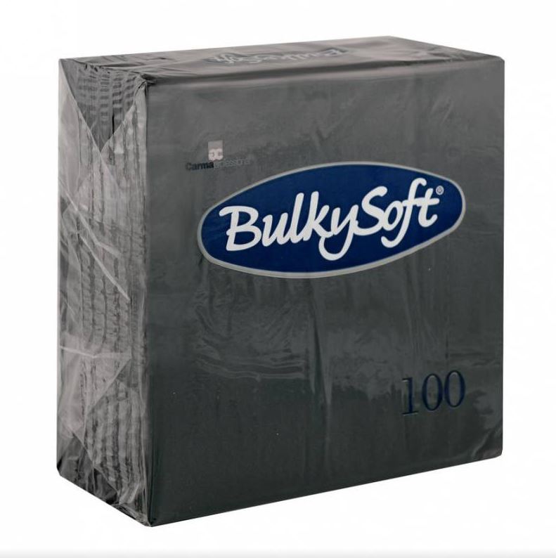 Servietten Dinner BulkySoft, 1/4-Falz, 3-lg, schwarz
