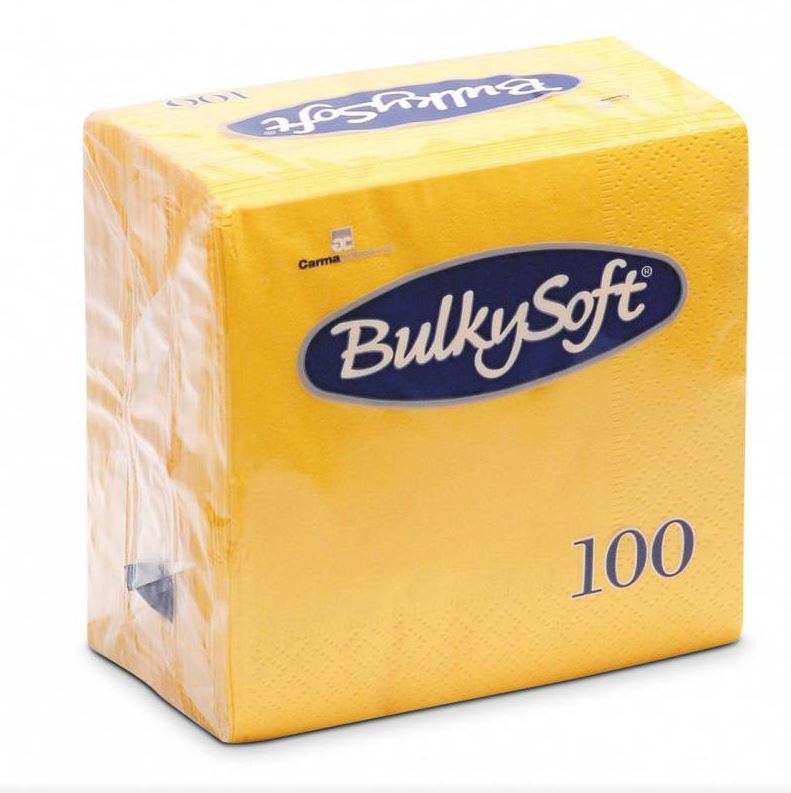 Servietten Dinner BulkySoft, 1/4-Falz, 3-lg, gelb