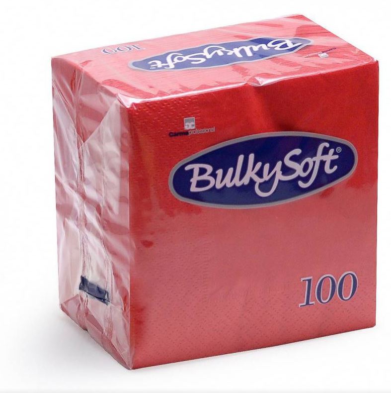 Servietten Dinner BulkySoft, 1/4-Falz, 3-lg, rot