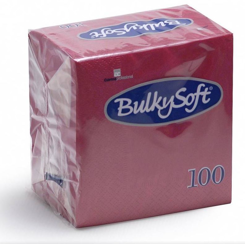 Servietten Dinner BulkySoft, 1/4-Falz, 3-lg, bordeaux