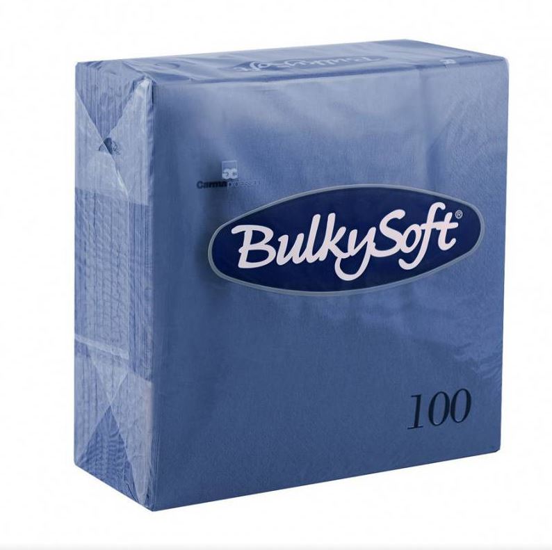 Servietten Dinner BulkySoft, 1/4-Falz, 3-lg, blau