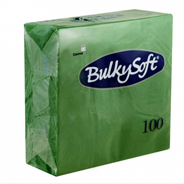 Servietten Dinner BulkySoft, 1/4-Falz, 3-lg, gr&#252;n