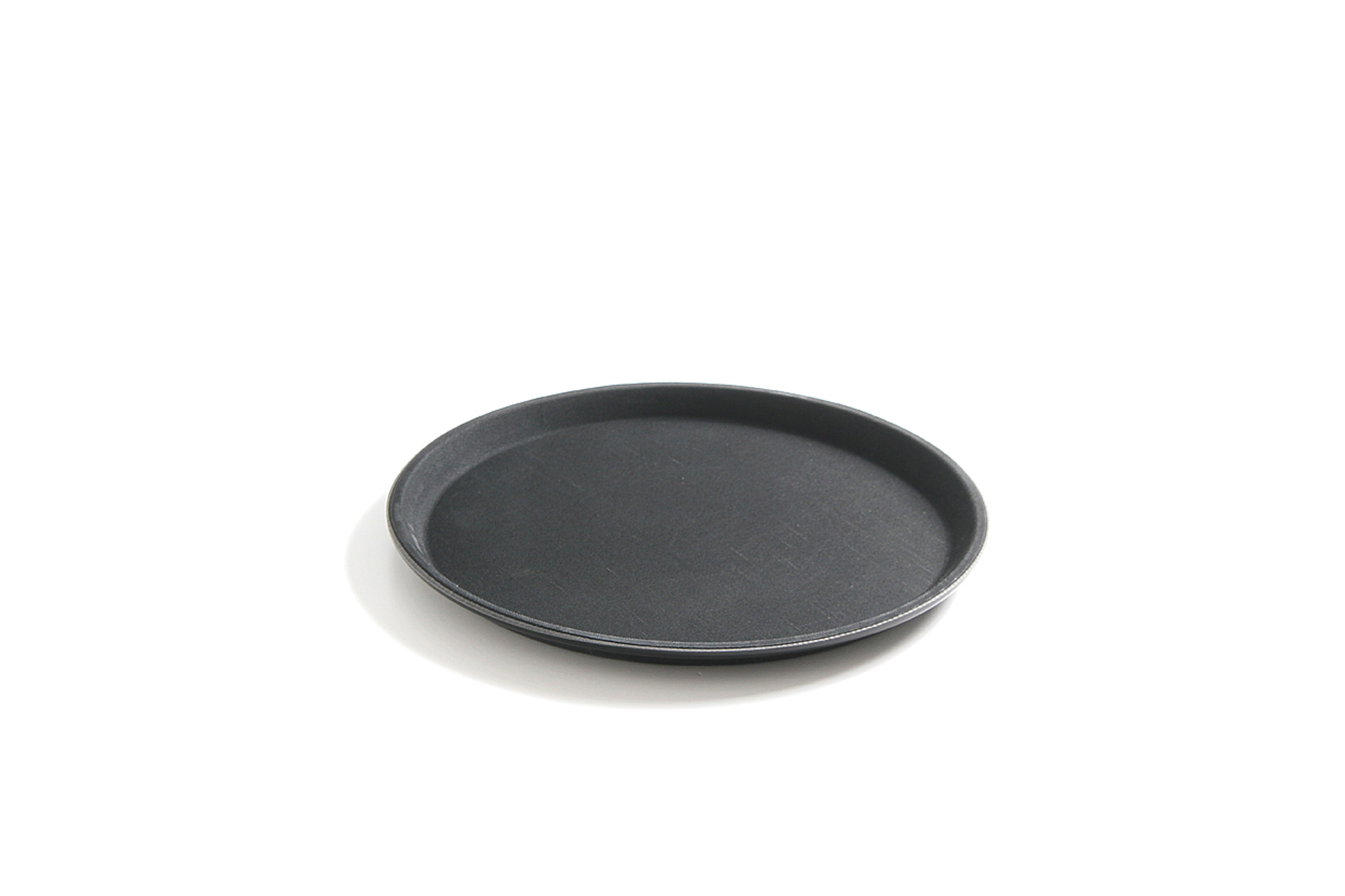 Serviertablett, rund, schwarz
