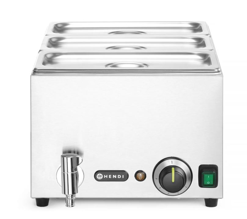 Ranger Set: Bain-Marie, mit Ablasshahn+3xGN 1/3 Beh&#228;lter, mit Deckel