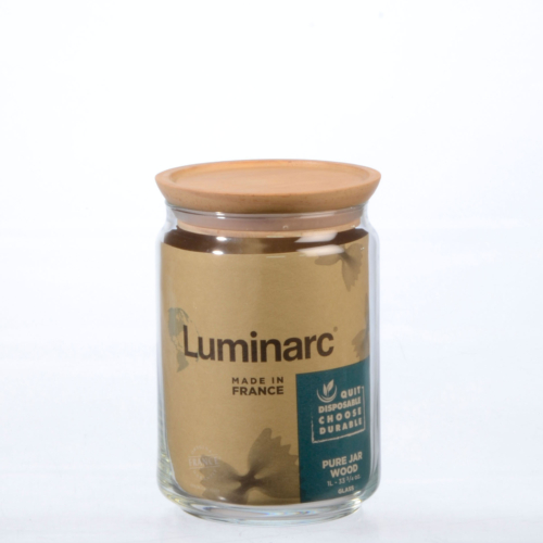 Dose Pure Jar Wood 1lt, H161, &#248;105mm, mit Holzdeckel